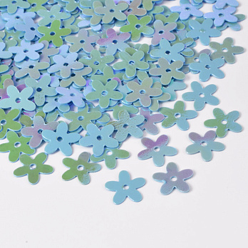 Паєтки Китай Квіти, 10 мм, Блакитні АВ (PAI-052672)