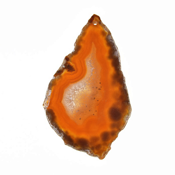 Зріз Агата, Червоно-коричневий, 78х45 мм (POD-032502)