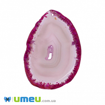 Зріз Агата, Рожевий світлий, 69х49 мм (POD-020173)