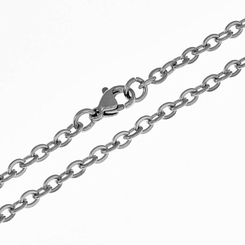 Основа на шию з нерж. ст., Темне срібло, 3 мм, 60 см (STL-057895)