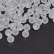 Бусины акриловые матовые, Круглые, 6 мм, Белые (BUS-059792)