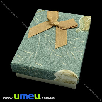 Подарочная коробочка Прямоугольная с узором, 9х7х3 см, Бирюзовая, 1 шт (UPK-023175)