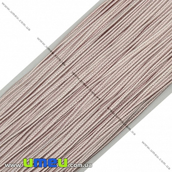 Сутажный шнур, 3 мм, Розовый светлый, 1 м (LEN-011042)
