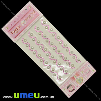Декоративные элементы на клеевой основе, Розово-кремовые, 1 планшет (DIF-024148)