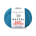 Пряжа Gazzal Baby Cotton №3428, 50 г, 165 м, Бирюзовая (YAR-060766)