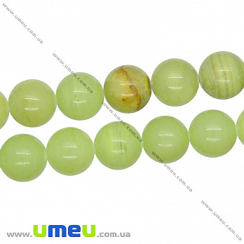 [Архів] Намистина натуральний камінь Онікс зелений, 14 мм, Кругла (BUS-016275)