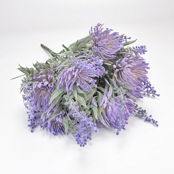 Букет хризантем з лавандою, 35 см, Бузковий (DIF-059295)