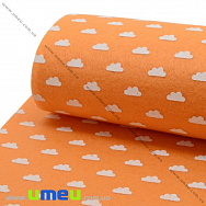 Фетр Тучки 1 мм, 30х30 см, Помаранчевий, 1 шт (FLT-030429)