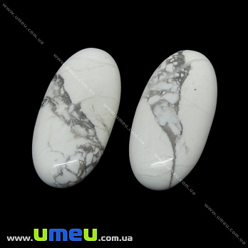 Кабошон нат. камінь Говлит, Овал, 30х15 мм (KAB-033765)