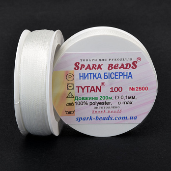 Нитка для бісеру Титан 100, Біла №2500, 200 м (MUL-010665)