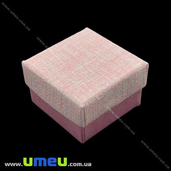 Подарочная коробочка Квадратная под кольцо, 4х4х3 см, Розовая, 1 шт (UPK-023053)