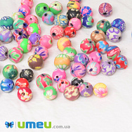 Бусина FIMO Кругла, 6 мм, Мікс, 1 шт (BUS-042733)