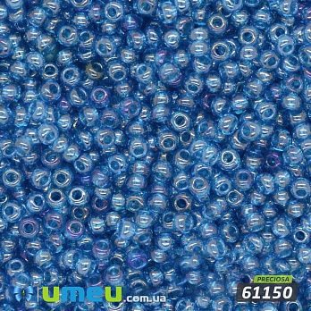 Бісер чеський №769 / 61150, Бірюзово-блакитний, Прозорий райдужний, 10/0 (BIS-036594)