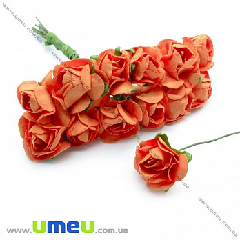 Роза бумажная, 20 мм, Оранжевая, 1 шт (DIF-014618)