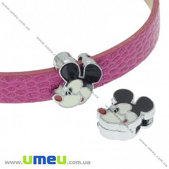 [Архів] Намистина під ремінець Міккі Маус, 12х11 мм, Темне срібло (BUS-036271)