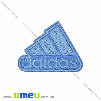 Термоаппликация Adidas, 5,5х4,5 см, Голубая, 1 шт (APL-031697)