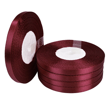 Атласна стрічка, 6 мм, Бордова (LEN-052821)