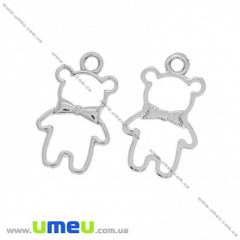 [Архів] Підвіска металева Мишка, Темне срібло, 25х15 мм (POD-028312)