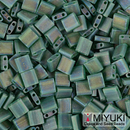Бисер японский Miyuki TILA №146FR, 5х5 мм, Зеленый матовый АВ (BIS-053196)