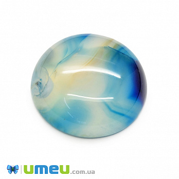 Кабошон нат. камінь Агат синій, Круглий, 20,2 мм (KAB-049998)