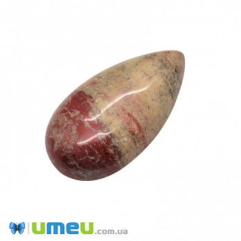 Кабошон нат. камінь Яшма червона (2 сорт), Крапля, 27,5 х15,1 мм (KAB-050649)