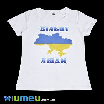 Футболка жіноча з принтом під вишивку Ф98, Розмір M, Біла (UPK-048182)