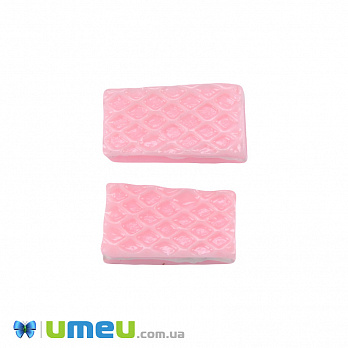 Кабошон із полімерної глини, Вафля, 18х10 мм, Рожевий (DIF-050832)