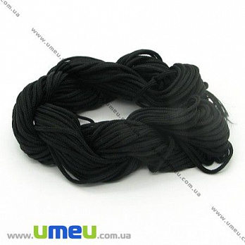 Нейлоновый шнур (для браслетов Шамбала), 1,5 мм, Черный, 1 м (LEN-003390)