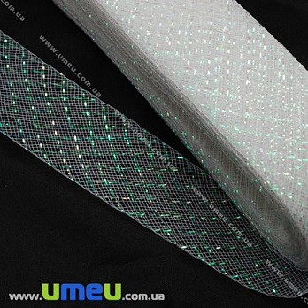 Регілін з люрексом, 45 мм, Білий (REG-012424) Регілін з люрексом, 45 мм, Білий (REG-012424)