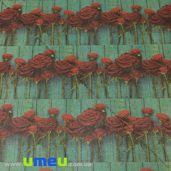 Упаковочная крафт бумага Розы, Бежевая, 70х100 см, 1 лист (UPK-035599)