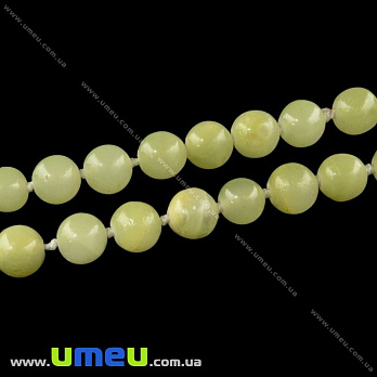 [Архів] Намистина натуральний камінь Онікс зелений, 10 мм, Кругла (BUS-018490)