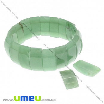 [Архів] Намистина натуральний камінь на два отвори Авантюрин зелений, 24х12х8 мм (BUS-027518)