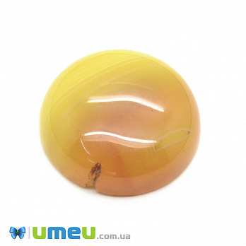 Кабошон нат. камінь Агат жовтий (2 сорт), Круглий, 20,4 мм (KAB-049958)