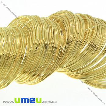 Основа для браслета, Проволока с памятью УЦЕНКА, Золото, 5,5 см, 1 мм, 1 виток (OSN-017879)