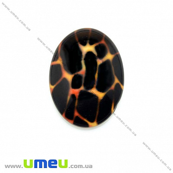 Кабошон скляний з принтом Жираф, 18х13 мм, Овал (KAB-013723)