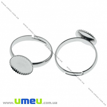 Кольцо под кабошон 10 мм, Темное серебро, 1 шт (OSN-020463)