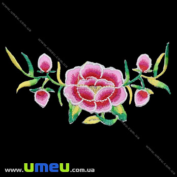 Термоаппликация Цветы розовые, 11х5 см, 1 шт (APL-020963)