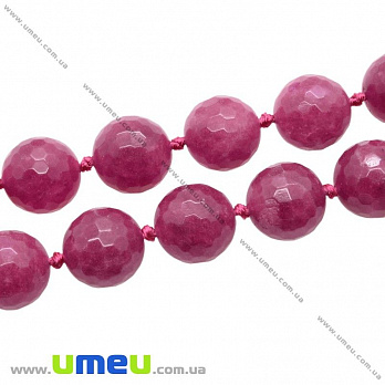 [Архів] Намистина натуральний камінь Рубеллит, 14 мм, Кругла гранована (BUS-027191)