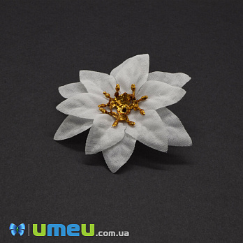 Пуансетія тканинна (головка), 65 мм, Біла (DIF-042880)