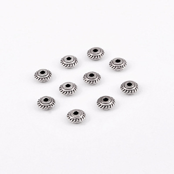 Намистини мет. Ронделі, 4,8х2,2 мм, Античне срібло (BUS-055361)