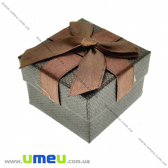 Подарочная коробочка Квадратная под кольцо, 4,5х4,5х3,5 см, Коричневая, 1 шт (UPK-023062)