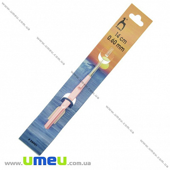 Крючок для вязания стальной с пластиковой ручкой Pony (Индия), 0,6 мм, 1 шт (YAR-024535)