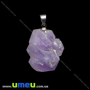 Підвіска з натурального каменю Аметист, 29х20х15 мм (POD-026100)
