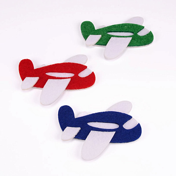 Декоративний виріб із фетру Літачок, 7х5 см, Мікс (FLT-056541)