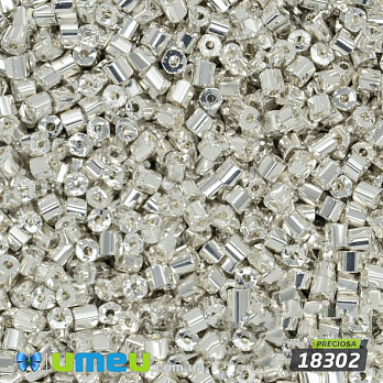 Бисер чешский Рубка 9/0, №18302, Серебро металлизированный, 5 г (BIS-012801)