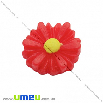 Кабошон з полімерної глини Ромашка червона, 13 мм (KAB-001984)