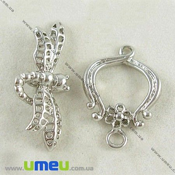 [Архів] Тогл Стрекоза, Темне срібло, 22х19 мм (ZAM-003150)