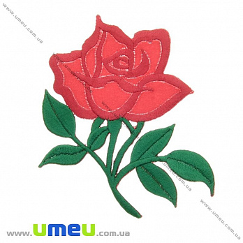 Термоаппликация Роза красная, 10х8,5 см, 1 шт (APL-024610)