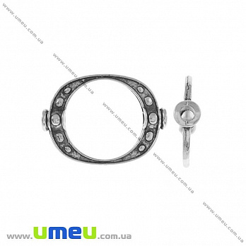 [Архів] Намистина мет. прямокутна, 20х14 мм, Античне срібло (BUS-009018)