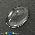 Кабошон стеклянный Линза овальная, 18х13 мм, Прозрачный, 1 шт (KAB-007254)